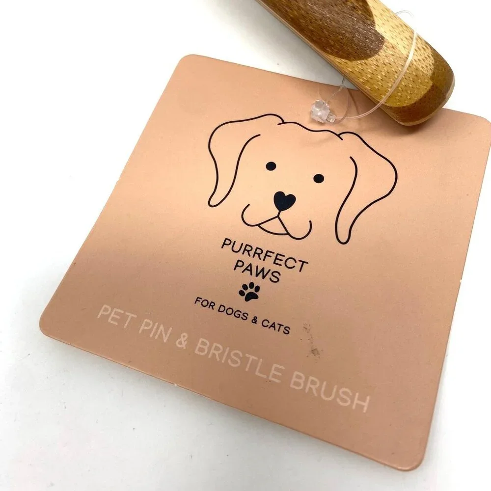 Bath & Body Works Perfect Paws Pin and Bristle Brush Wooden Handle Dogs